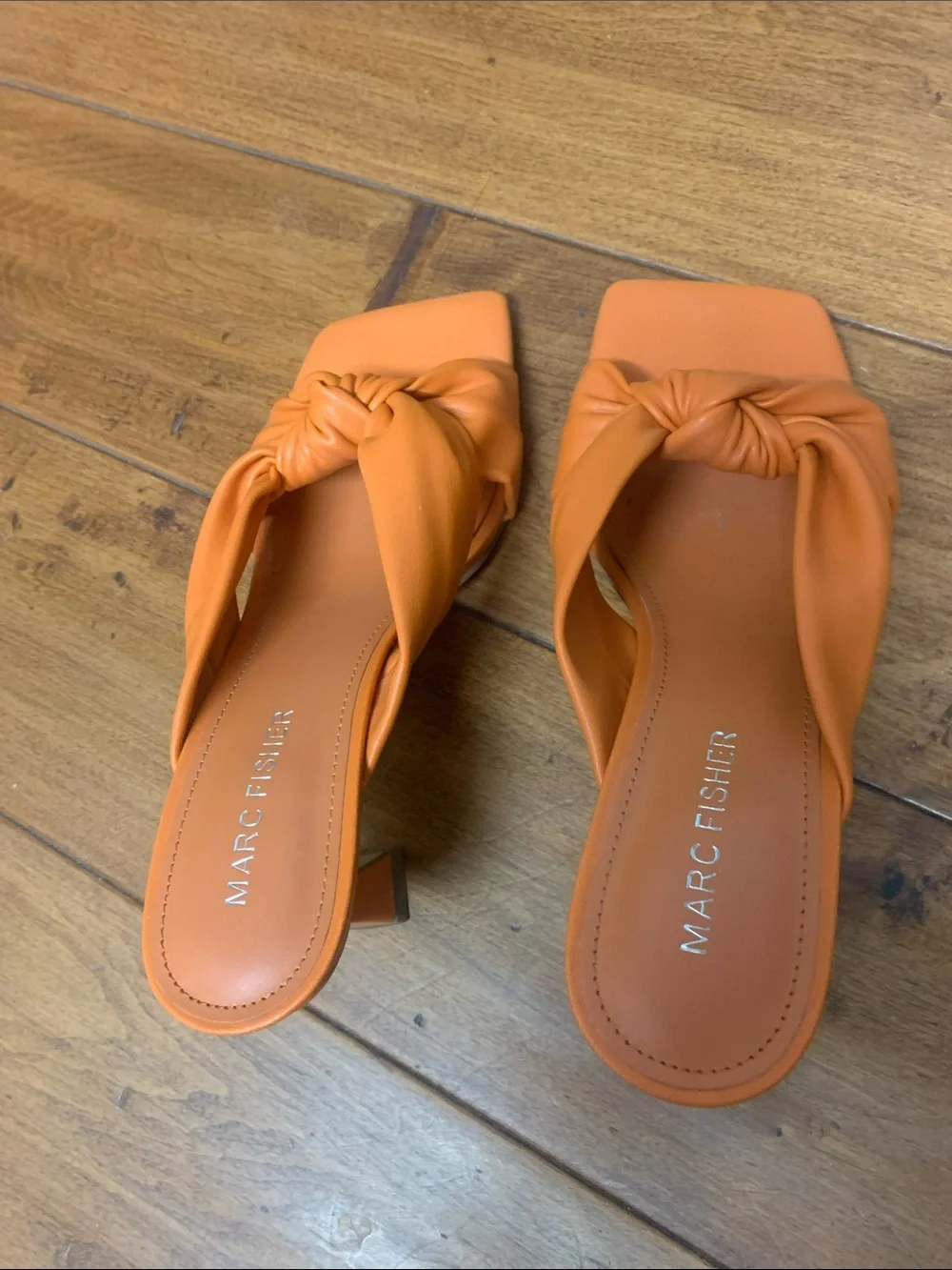 Marc Fisher Bright Orange Sandals Loreda Size 6 Preowned